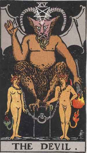 The Devil Tarot Card From The Rider-Waite Tarot Deck.