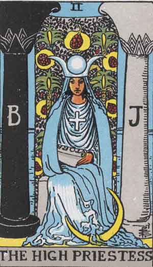 The High Priestess Tarot Card From The Rider-Waite Tarot Deck.