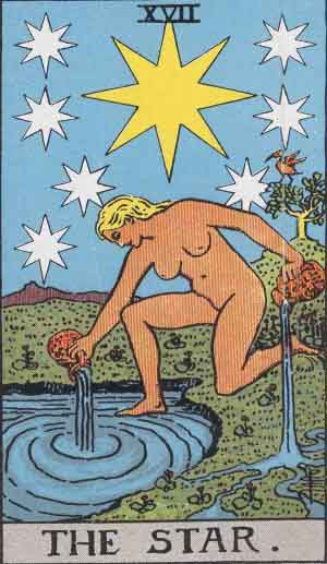 The Star Tarot Card From The Rider-Waite Tarot Deck.