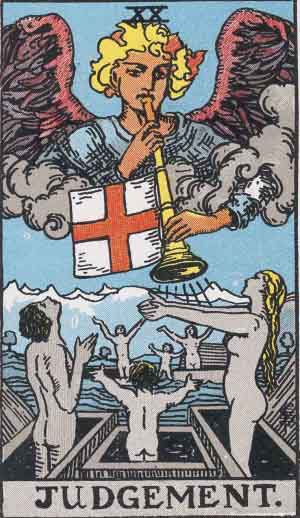 The Judgement Tarot Card From The Rider-Waite Tarot Deck.