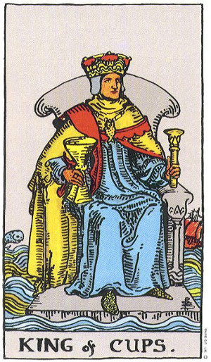The King Of Cups Tarot Card From The Rider-Waite Tarot Deck.